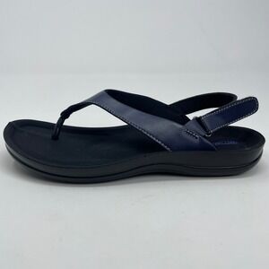 Aerothotic Aura Navy Blue Orthotic Comfort Slingback Thong Sandals Womens 38 7-8